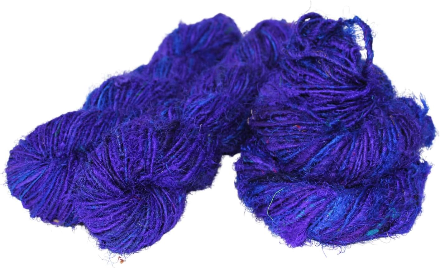 Knitsilk Premium Recycled Sari Silk Worsted Yarn - Black | 150+ Yards, 100gm