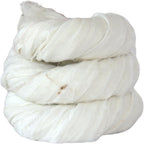KnitSilk Poly Cotton Ribbon Yarn – Natural White | 45g | 22 Yards | Lightweight Craft Yarn for Knitting & Crochet