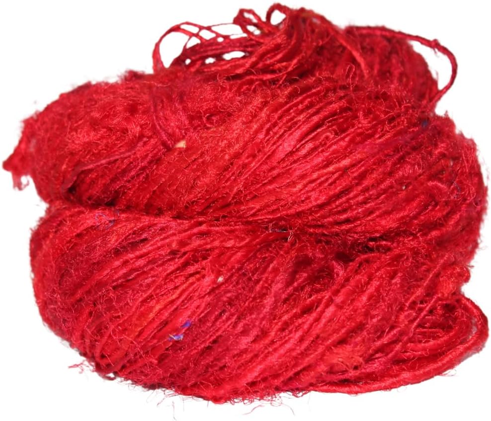 Knitsilk Premium Recycled Sari Silk Worsted Yarn - Black | 150+ Yards, 100gm