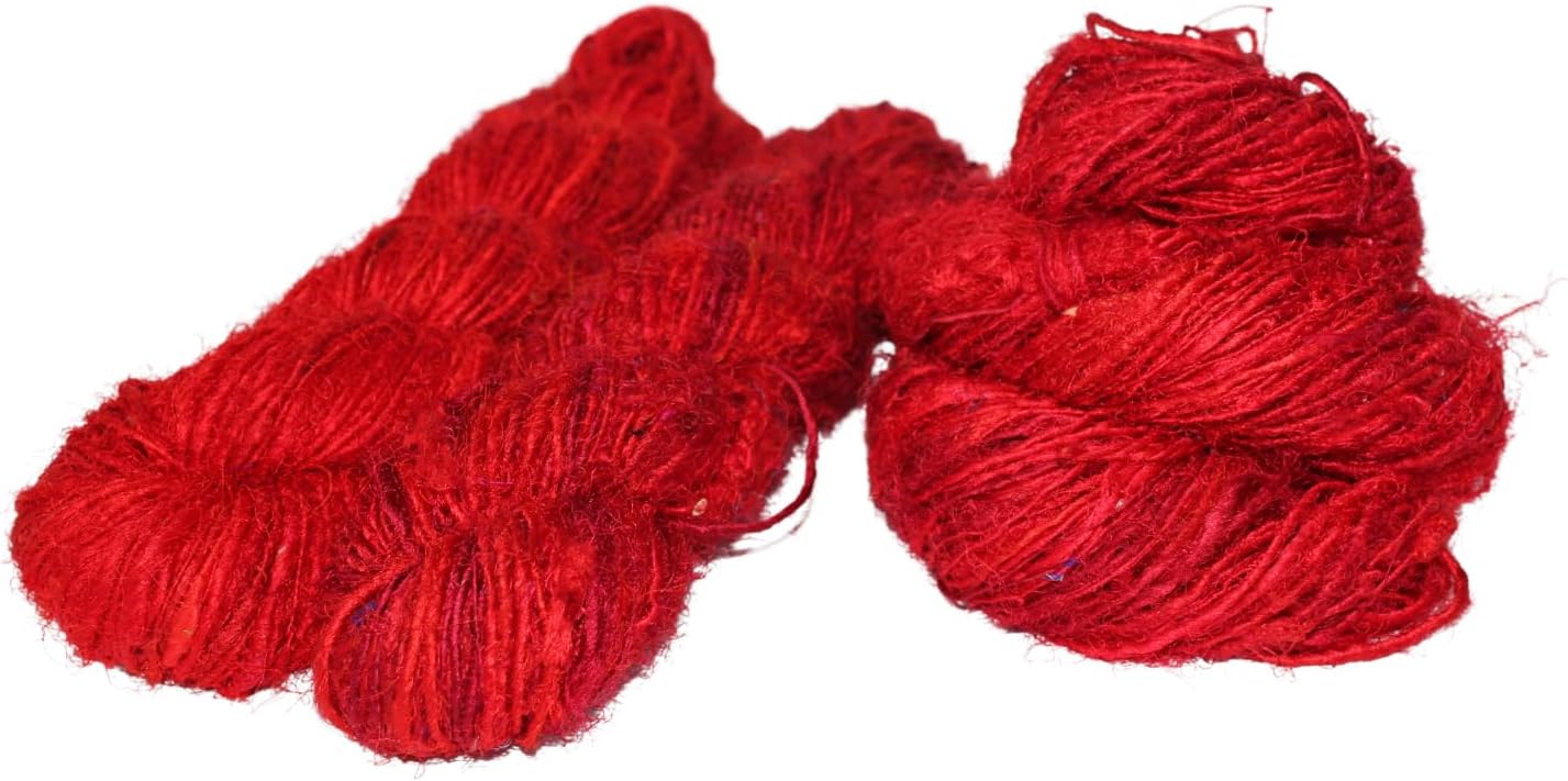 Knitsilk Premium Recycled Sari Silk Worsted Yarn - Black | 150+ Yards, 100gm