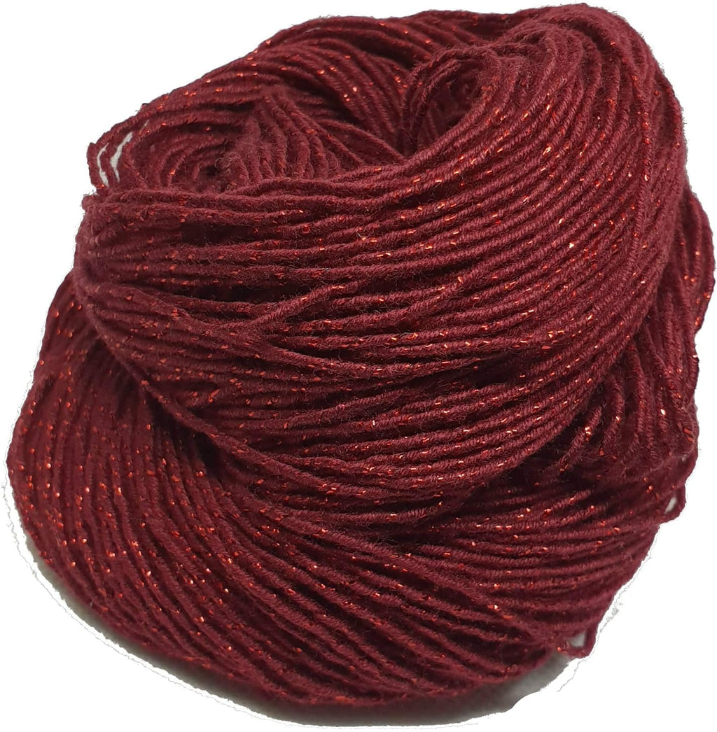 KNITSILK Sparkle Silk Yarn: Silk Shimmer Sparkle & Iridescent Sparkle Yarn - 50 GR Pure Mulberry Silk Yarn - Knit, Crochet, Weave, Baby Yarns - Red