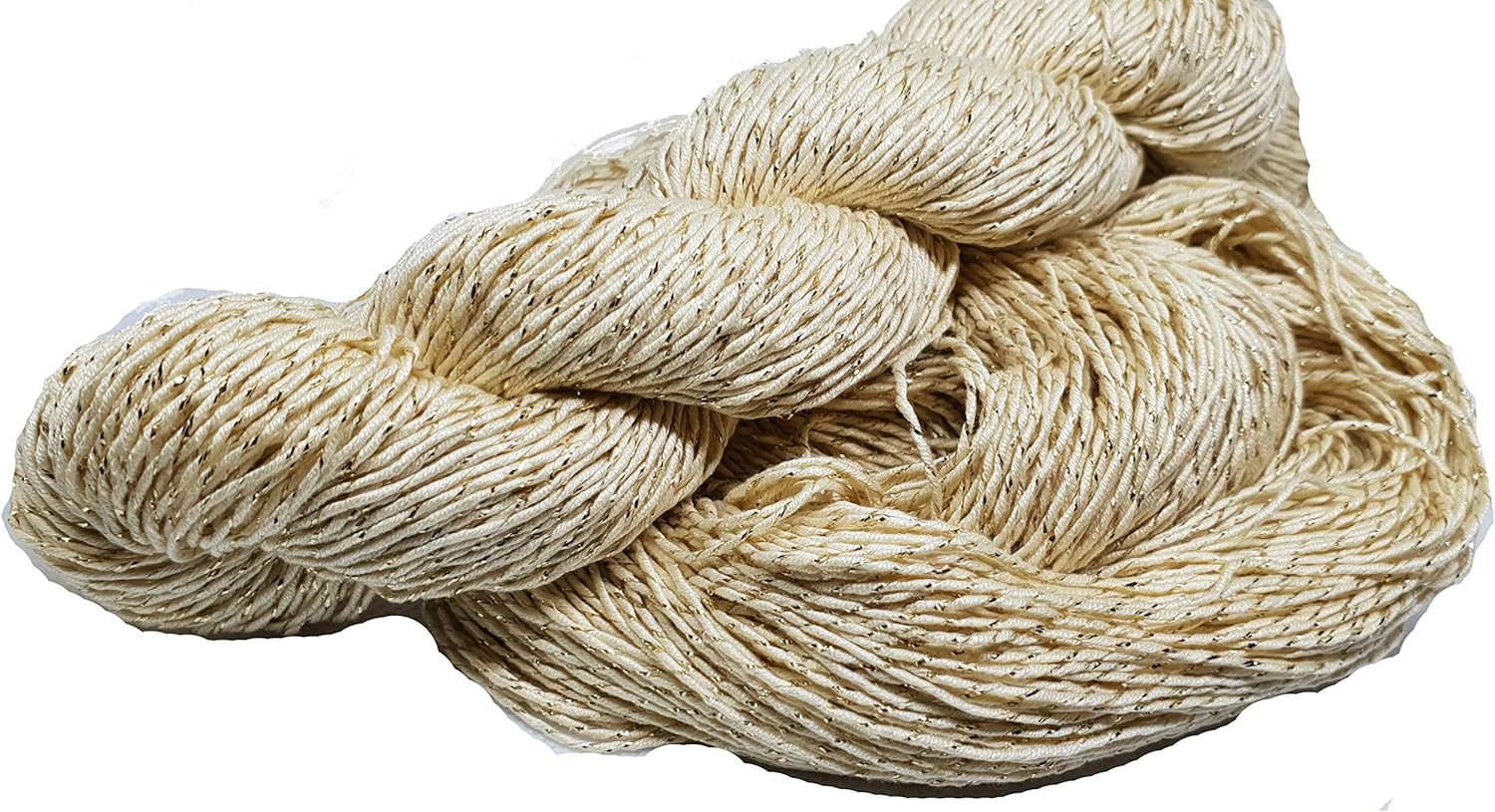 KNITSILK Sparkle Silk Yarn: Silk Shimmer Sparkle & Iridescent Sparkle Yarn - 50 GR Pure Mulberry Silk Yarn - Knit, Crochet, Weave, Baby Yarns - Natural white