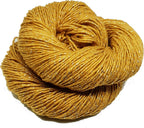 KNITSILK Sparkle Silk Yarn: Silk Shimmer Sparkle & Iridescent Sparkle Yarn - 50 GR Pure Mulberry Silk Yarn - Knit, Crochet, Weave, Baby Yarns -  Mustard