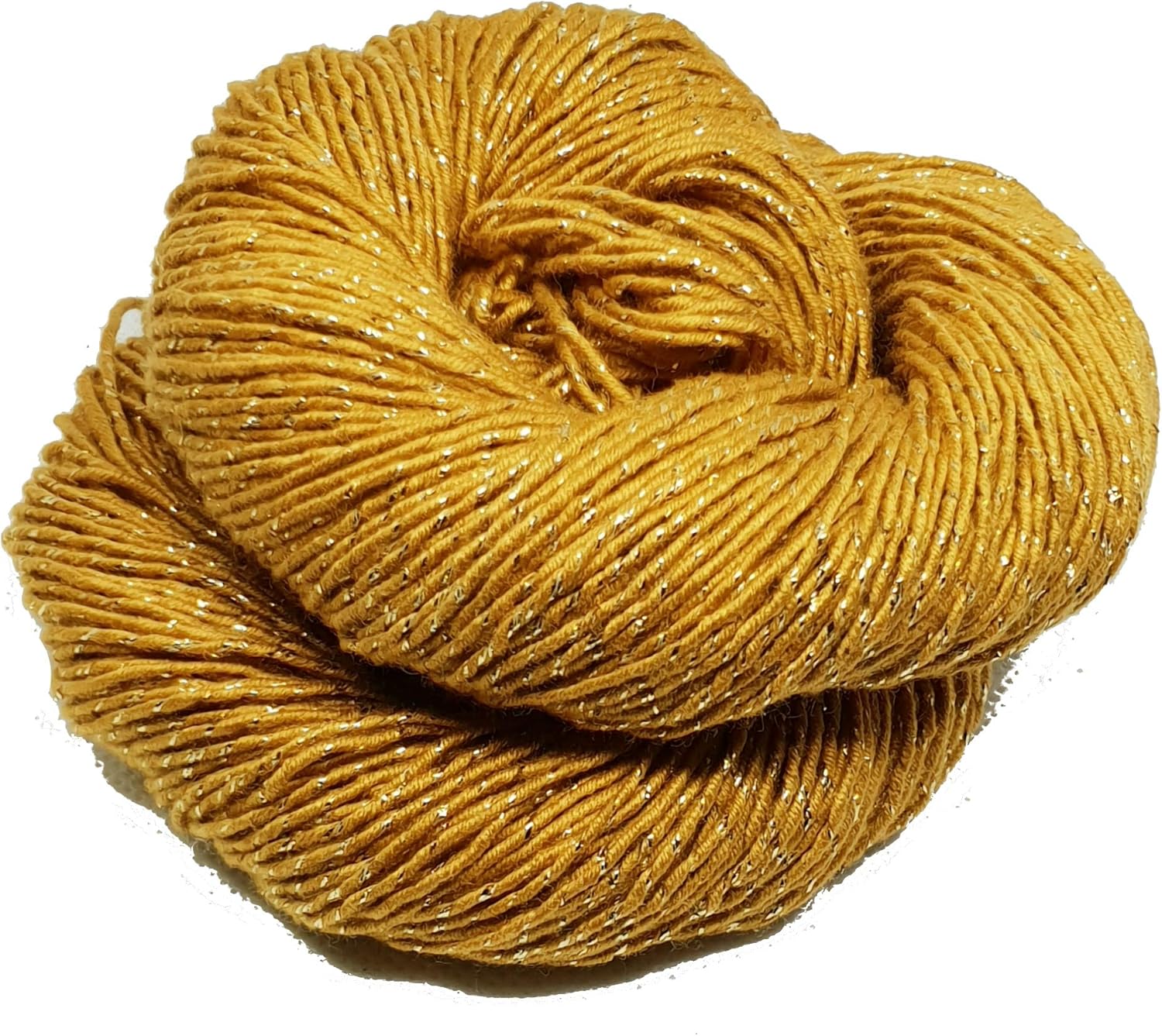 KNITSILK Sparkle Silk Yarn: Silk Shimmer Sparkle & Iridescent Sparkle Yarn - 50 GR Pure Mulberry Silk Yarn - Knit, Crochet, Weave, Baby Yarns -  Mustard
