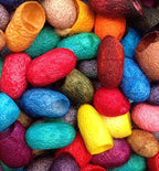 Knitsilk Hand Dyed Silk Cocoons | 30 Cut Mulberry Silk Fibers –  Multicolor | Pack 1