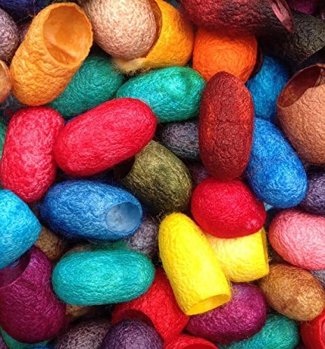 Knitsilk Hand Dyed Silk Cocoons | 30 Cut Mulberry Silk Fibers –  Multicolor | Pack 1