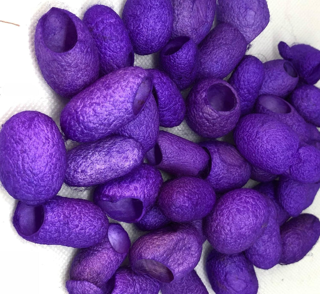 Knitsilk Hand Dyed Silk Cocoons | 30 Cut Mulberry Silk Fibers –  Lavendar | Pack 1
