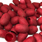 Knitsilk Hand Dyed Silk Cocoons | 30 Cut Mulberry Silk Fibers –  Red | Pack 1