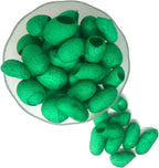 Knitsilk Hand Dyed Silk Cocoons | 30 Cut Mulberry Silk Fibers –  Green | Pack 1
