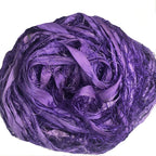 Knitsilk Recycled Sari Silk Ribbon Yarn – Super Bulky | Purple | Crochet, Knitting, Embroidery & Jewelry Making | 100g / 30 Yards