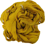 Knitsilk Super Bulky Hand-Dyed Chiffon Sari Silk Ribbon Yarn – Yellow (27 Yards / 100g)