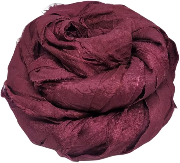 Knitsilk Super Bulky Hand-Dyed Chiffon Sari Silk Ribbon Yarn – Dark Brown (27 Yards / 100g)