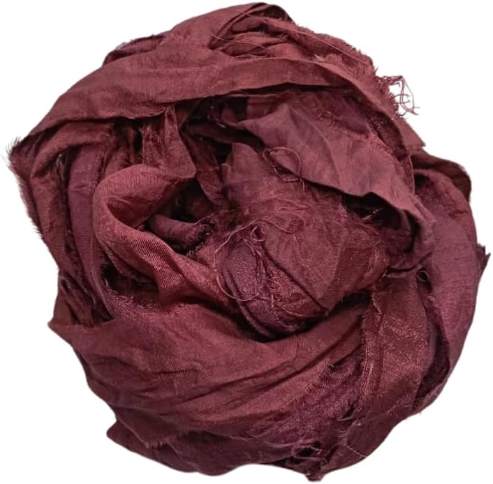 Knitsilk Super Bulky Hand-Dyed Chiffon Sari Silk Ribbon Yarn – Brown (27 Yards / 100g)