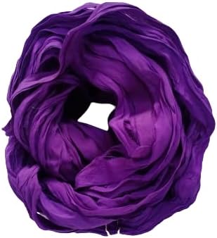 Knitsilk Super Bulky Hand-Dyed Chiffon Sari Silk Ribbon Yarn – Blue and Purple(27 Yards / 100g)