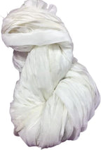 Knitsilk Super Bulky Hand-Dyed Chiffon Sari Silk Ribbon Yarn – White(27 Yards / 100g)