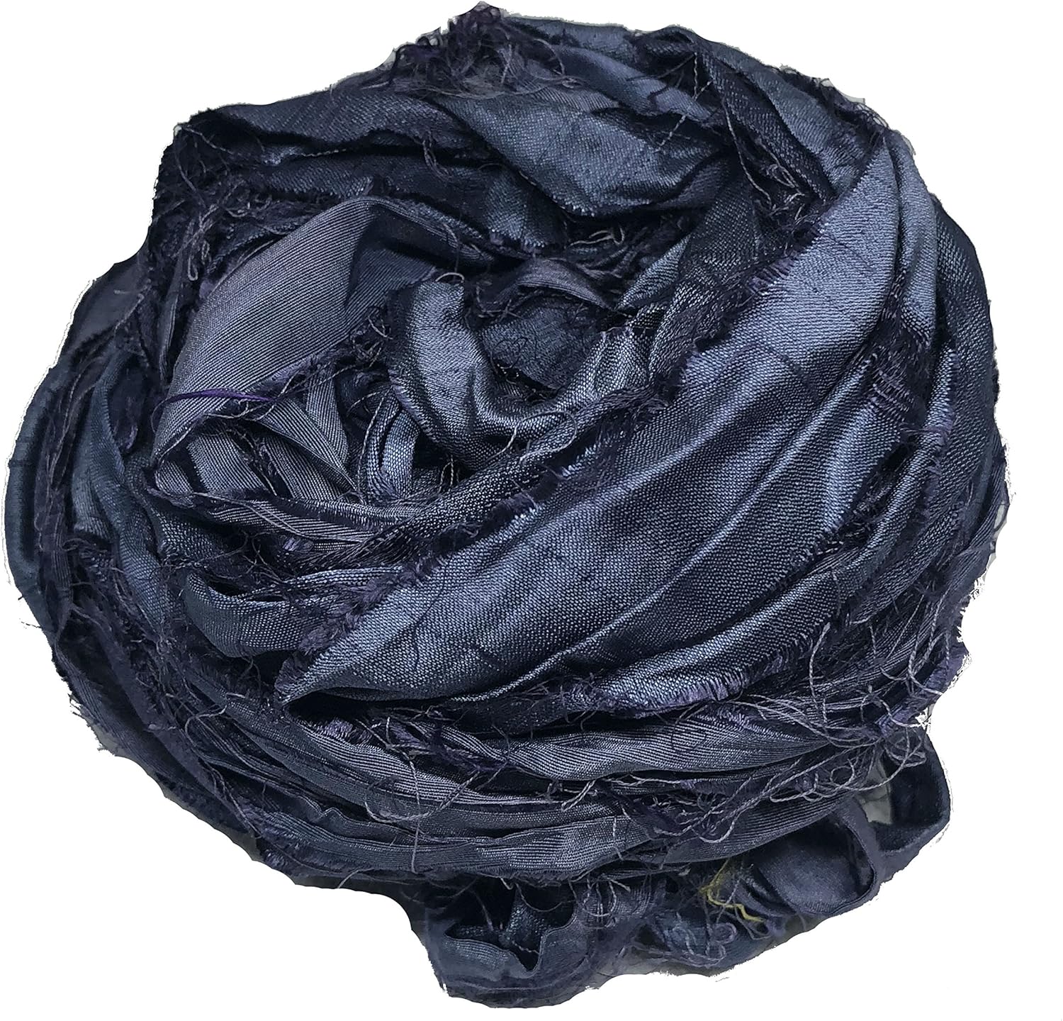 Knitsilk Super Bulky Hand-Dyed Chiffon Sari Silk Ribbon Yarn – Charcoal Grey(27 Yards / 100g)