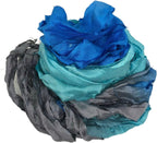 Knitsilk Super Bulky Hand-Dyed Chiffon Sari Silk Ribbon Yarn – Blue Grey (27 Yards / 100g)