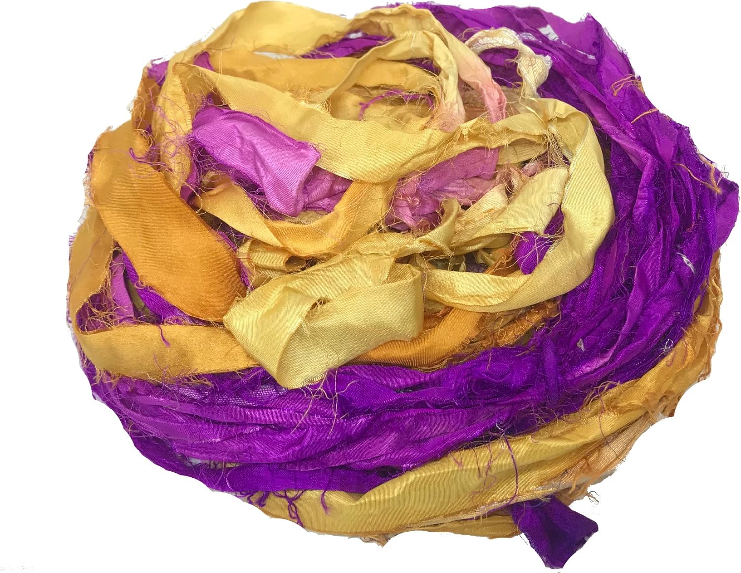 Knitsilk Super Bulky Hand-Dyed Chiffon Sari Silk Ribbon Yarn – Radiance (27 Yards / 100g)