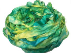 Knitsilk Super Bulky Hand-Dyed Chiffon Sari Silk Ribbon Yarn –Green Ninja  (27 Yards / 100g)