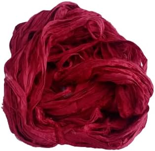 Knitsilk Recycled Sari Silk Ribbon Yarn – Super Bulky | Plum | Crochet, Knitting, Embroidery & Jewelry Making | 100g / 30 Yards