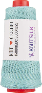 Knitsilk Silk Viscose Blend Yarn Cones – Mint | 8 Ply | 160 Yards Per Cone | Pack of 1 | Soft Craft Yarn for Knitting, Crochet, Jewelry & DIY Projects