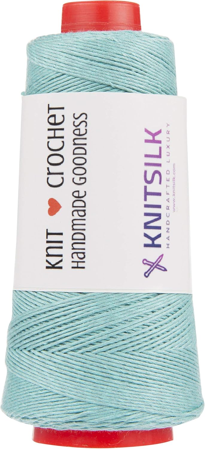 Knitsilk Silk Viscose Blend Yarn Cones – Mint | 8 Ply | 160 Yards Per Cone | Pack of 1 | Soft Craft Yarn for Knitting, Crochet, Jewelry & DIY Projects