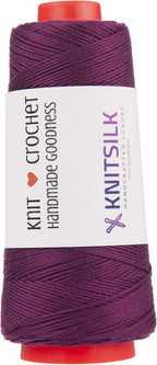Knitsilk Silk Viscose Blend Yarn Cones – Wine  | 8 Ply | 160 Yards Per Cone | Pack of 1 | Soft Craft Yarn for Knitting, Crochet, Jewelry & DIY Projects