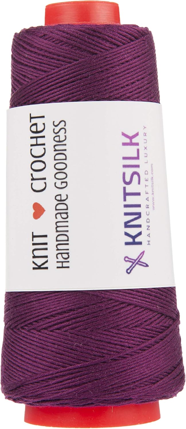 Knitsilk Silk Viscose Blend Yarn Cones – Wine  | 8 Ply | 160 Yards Per Cone | Pack of 1 | Soft Craft Yarn for Knitting, Crochet, Jewelry & DIY Projects