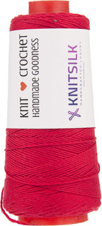 Knitsilk Silk Viscose Blend Yarn Cones – Red | 8 Ply | 160 Yards Per Cone | Pack of 1 | Soft Craft Yarn for Knitting, Crochet, Jewelry & DIY Projects