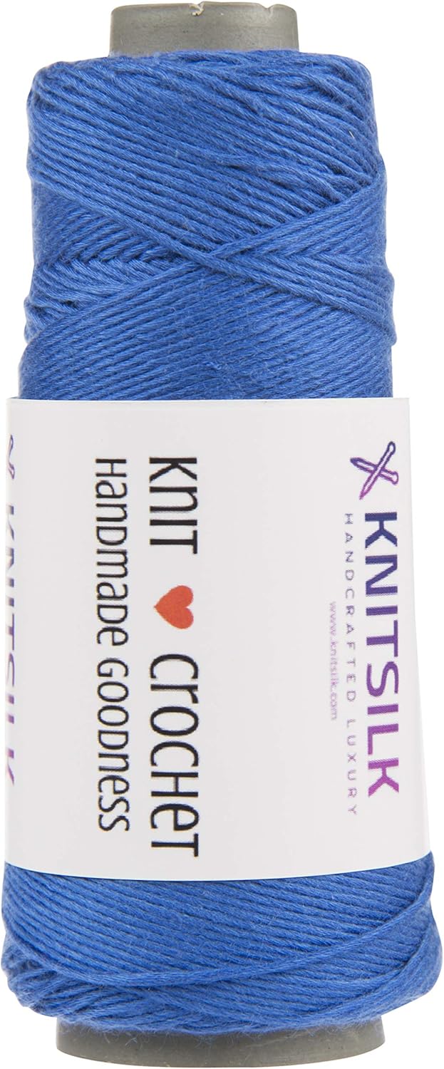 Knitsilk Silk Viscose Blend Yarn Cones – Royal Blue | 8 Ply | 160 Yards Per Cone | Pack of 1 | Soft Craft Yarn for Knitting, Crochet, Jewelry & DIY Projects