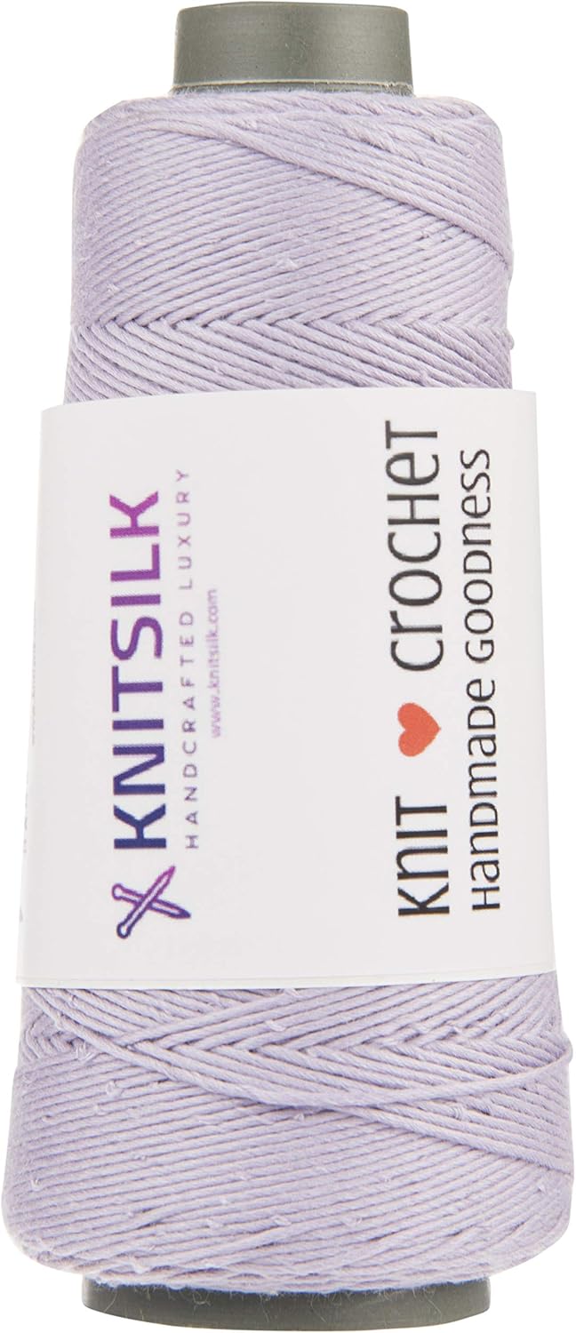 Knitsilk Silk Viscose Blend Yarn Cones – Lavender | 8 Ply | 160 Yards Per Cone | Pack of 1 | Soft Craft Yarn for Knitting, Crochet, Jewelry & DIY Projects